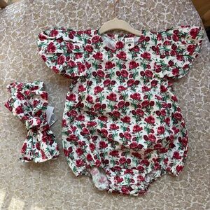 Kate Quinn Rose Romper and Headband Set
